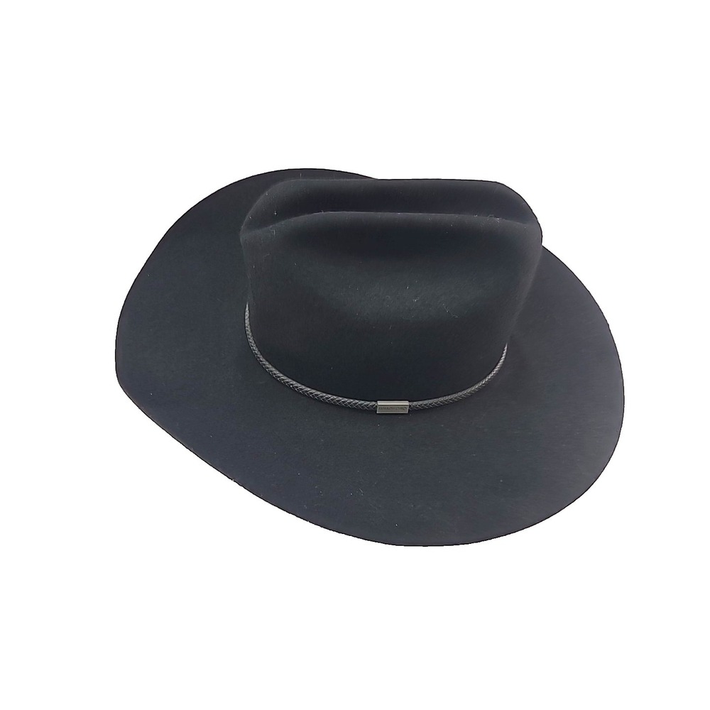 Vtg Bradford Resistol Cowboy Hat Black Pure Premium Wool Sz 7¼ USA Union Made
